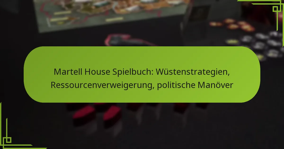 Martell House Spielbuch: Wüstenstrategien, Ressourcenverweigerung, politische Manöver